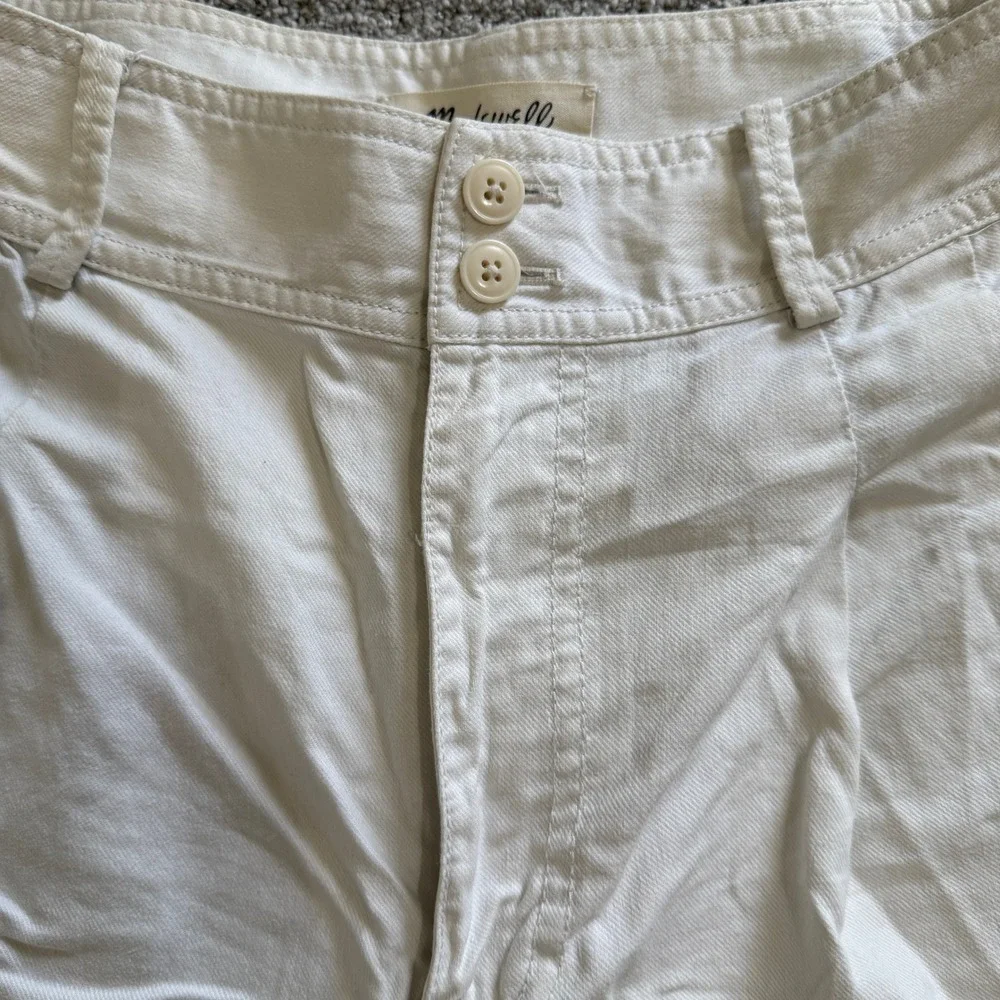 Madewell Pleated Cotton Linen Shorts Cream Sz 6 Coastal Minimal Tailored Preppy - Picture 2 of 11